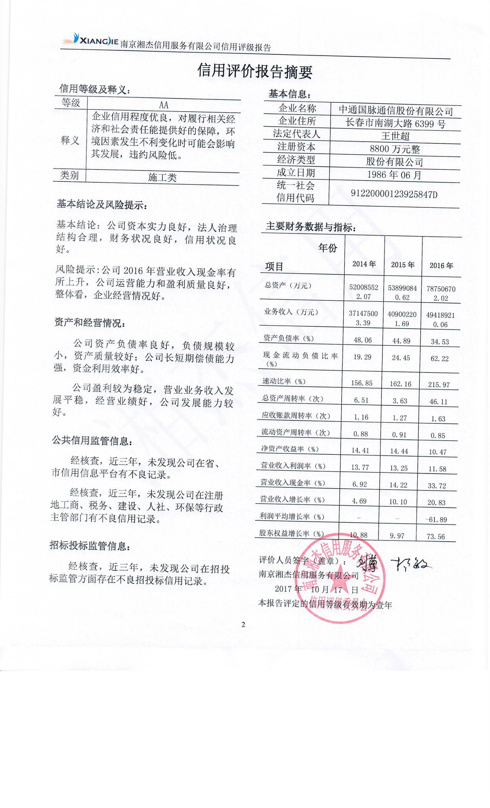 中通国脉通信股份有限公司